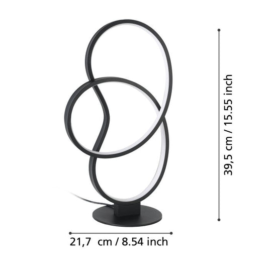 Candeeiro de Mesa com LED e Estrutura em Alumínio Preto GIANELLA EGLO