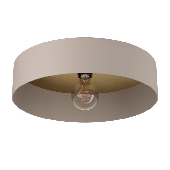 Load image into Gallery viewer, Candeeiro de teto com abajur redondo metal taupe DUAIA EGLO
