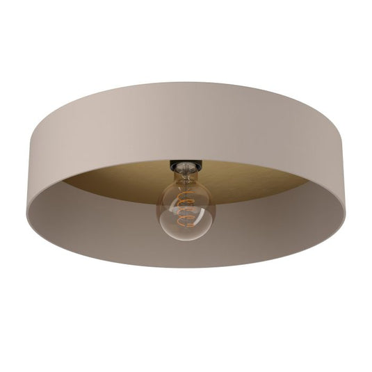 Candeeiro de teto com abajur redondo metal taupe DUAIA EGLO