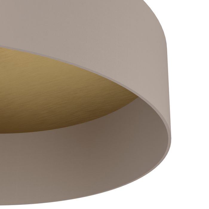 Load image into Gallery viewer, Candeeiro de teto com abajur redondo metal taupe DUAIA EGLO

