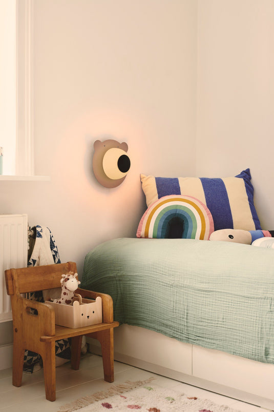 Aplique de Parede Infantil com Vidro Opalino BRUNA BEAR NORDLUX