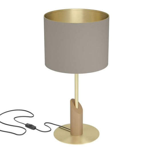 Candeeiro de Mesa com Abajur Cilíndrico Cappuccino SANTANDRIA EGLO