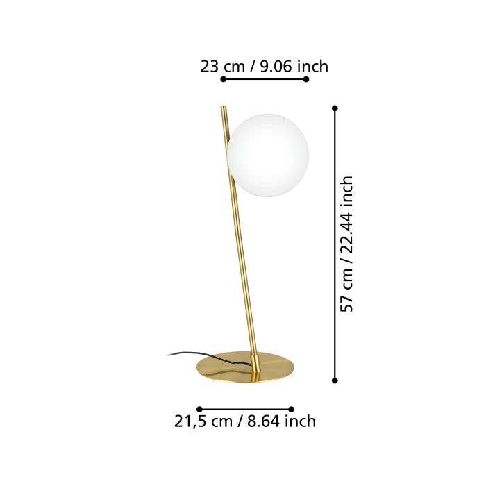 Chargez l'image dans la visionneuse de la galerie, Candeeiro de Mesa com Disco Metálico e Esfera de Vidro Opalino RONDO 4 EGLO
