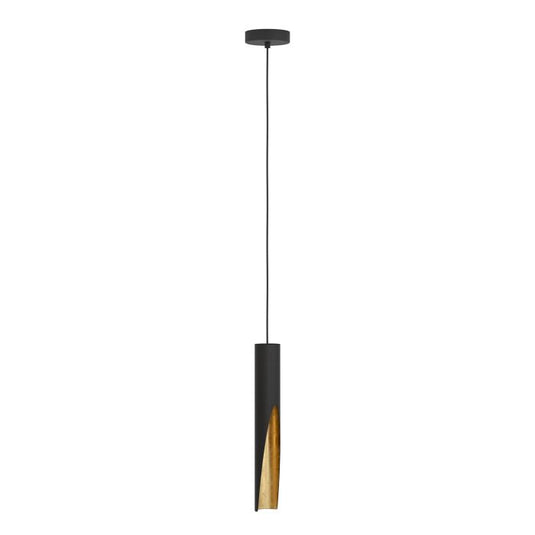 BARBOTTO Candeeiro de teto LED metálico preto e dourado elegante