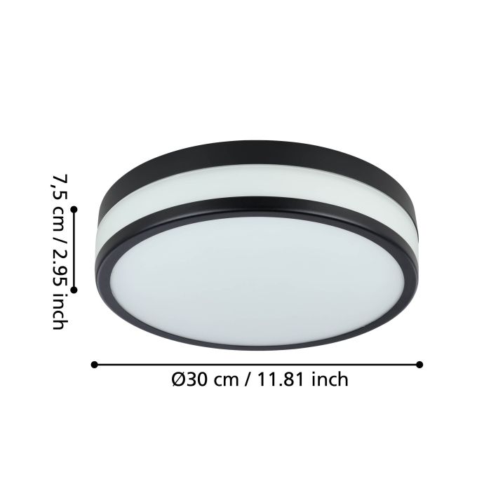Load image into Gallery viewer, Candeeiro de Teto LED com Vidro Fosco e Anéis Metálicos PALERMO EGLO
