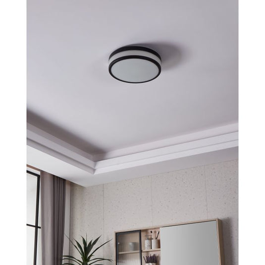 Candeeiro de Teto LED com Vidro Fosco e Anéis Metálicos PALERMO EGLO