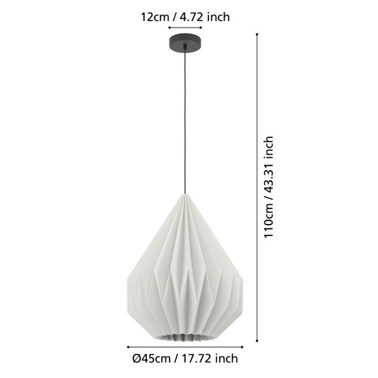 Candeeiro de teto com abajur de papel branco MINTING EGLO
