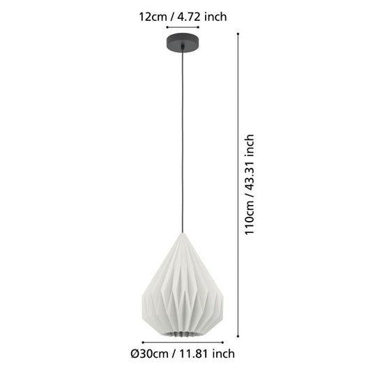 Candeeiro de teto com abajur de papel branco MINTING EGLO