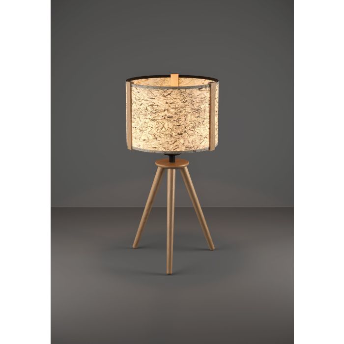 Load image into Gallery viewer, Candeeiro de Mesa com Base de Madeira e Abat-jour Branco HONTONGAS EGLO
