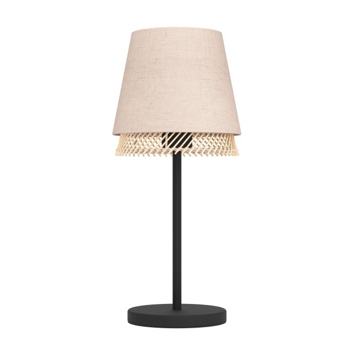 Load image into Gallery viewer, Candeeiro de mesa com abajures em linho e bambu TABLEY EGLO
