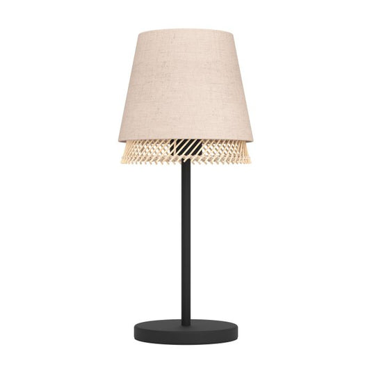 Candeeiro de mesa com abajures em linho e bambu TABLEY EGLO