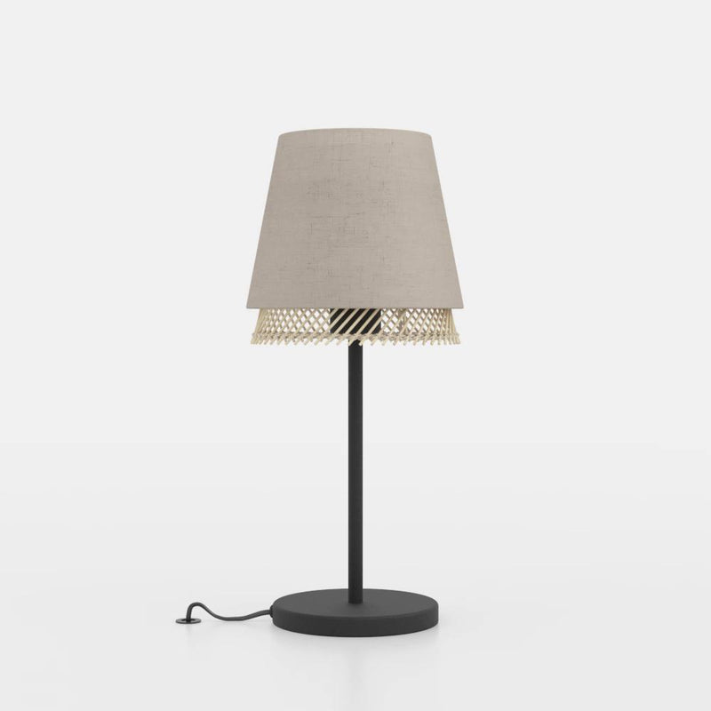 Load image into Gallery viewer, Candeeiro de mesa com abajures em linho e bambu TABLEY EGLO
