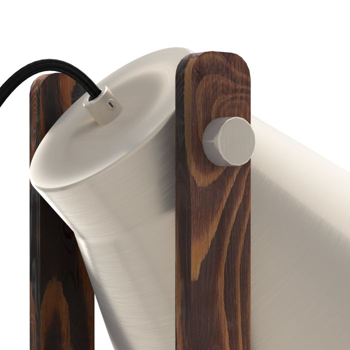 Load image into Gallery viewer, Candeeiro de Mesa com Base em Madeira Rústica e Aço CAWTON EGLO
