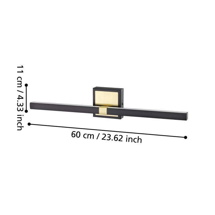 Load image into Gallery viewer, Aplique de Parede LED Preto Mate e Latão Escovado PEGUERA EGLO
