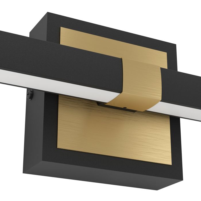 Load image into Gallery viewer, Aplique de Parede com Alumínio e Aço Preto e Latão PEGUERA EGLO
