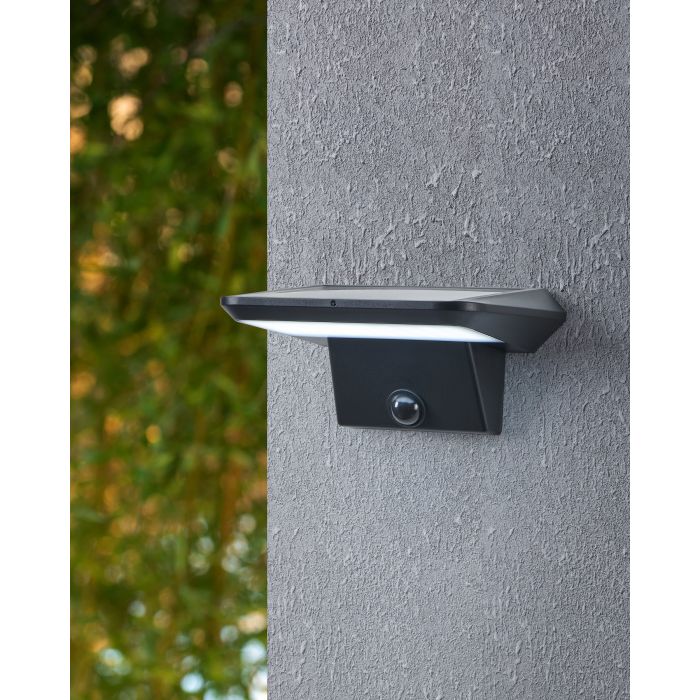 Chargez l'image dans la visionneuse de la galerie, Candeeiro de Parede Solar Exterior Preto PORRASSA EGLO
