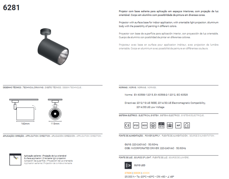 Cargue la imagen en el visor de la galería, Projetor LED Orientável COB TROMILUX
