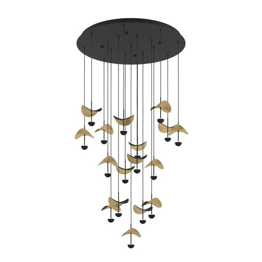 DRACERA Candeeiro de Teto LED em Aço Preto e Dourado 78 cm