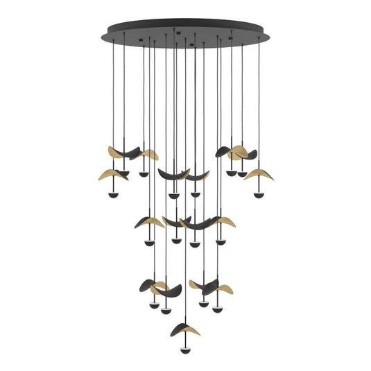 Candeeiro de teto com LEDs e folhas douradas DRACERA EGLO