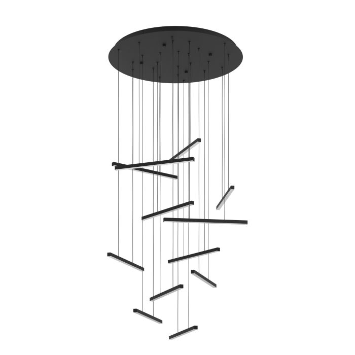 Cargue la imagen en el visor de la galería, LINDOZA Candeeiro de Teto LED Suspenso em Aço Preto 78cm
