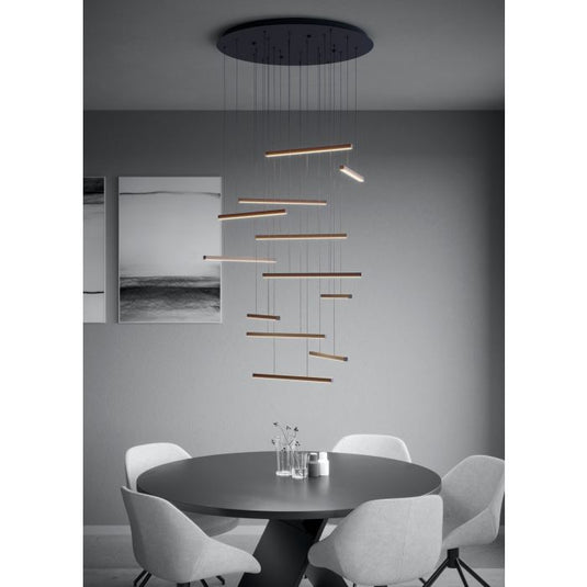 Candeeiro de teto pendente LED com doze hastes LINDOZA EGLO