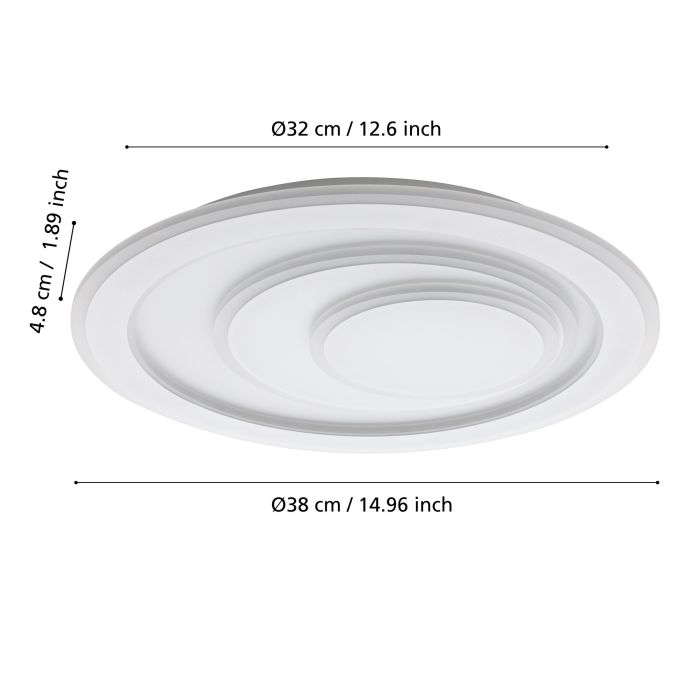 Load image into Gallery viewer, Candeeiro de teto LED com superfície redonda branco PALAGIANO EGLO
