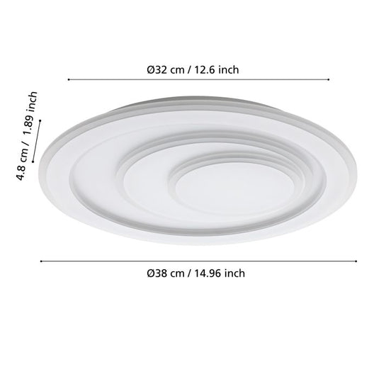 Candeeiro de teto LED com superfície redonda branco PALAGIANO EGLO