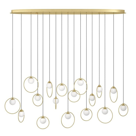 Candeeiro de teto LED com baldaquim em latão e esferas opacas PORTOCOLOM EGLO