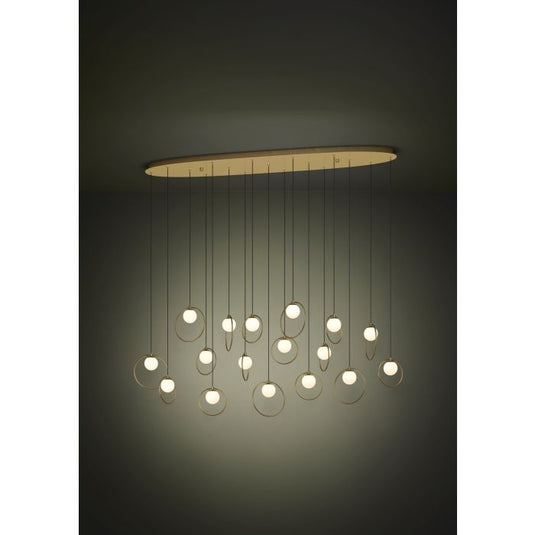 Candeeiro de teto LED com baldaquim em latão e esferas opacas PORTOCOLOM EGLO