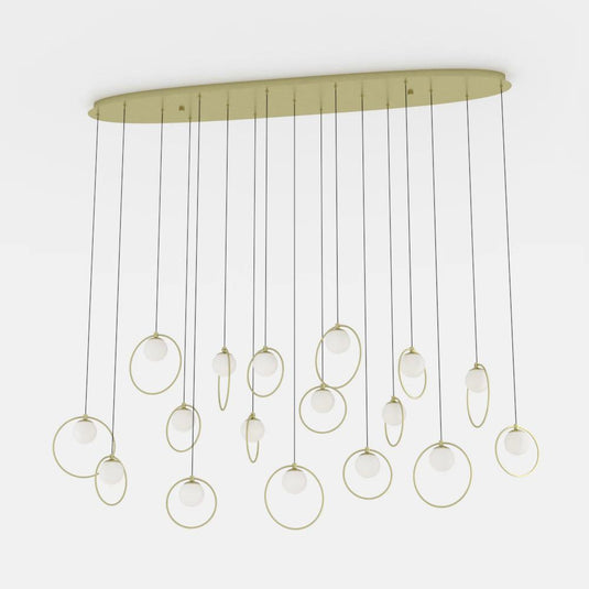 Candeeiro de teto LED com baldaquim em latão e esferas opacas PORTOCOLOM EGLO