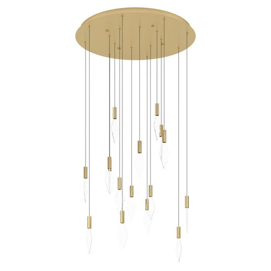 Candeeiro de teto pendente LED com baldaquim em latão e acrílico MIRADOR EGLO