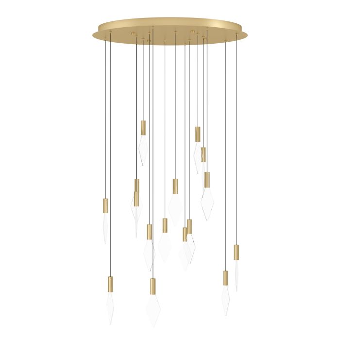 Load image into Gallery viewer, Candeeiro de teto pendente LED com baldaquim em latão e acrílico MIRADOR EGLO
