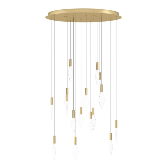 Candeeiro de teto pendente LED com baldaquim em latão e acrílico MIRADOR EGLO