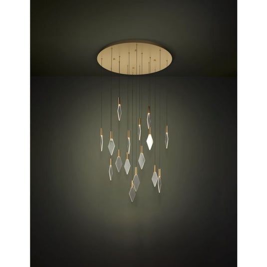 Candeeiro de teto pendente LED com baldaquim em latão e acrílico MIRADOR EGLO
