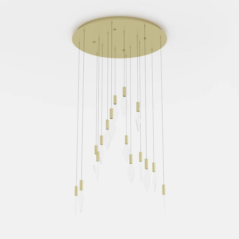 Load image into Gallery viewer, Candeeiro de teto pendente LED com baldaquim em latão e acrílico MIRADOR EGLO

