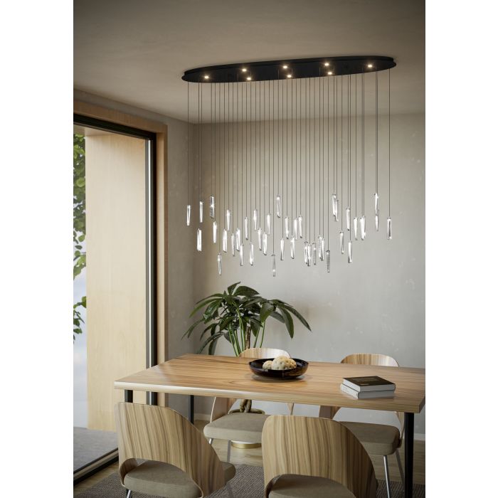 Load image into Gallery viewer, Candeeiro de teto LED com vidros lapidados e efeito cristal SARDENARA EGLO

