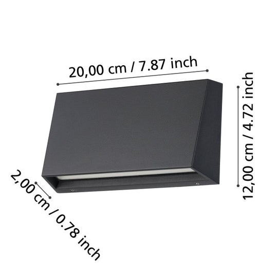 Aplique de Parede Exterior LED com Luz Ajustável SPONGANO EGLO