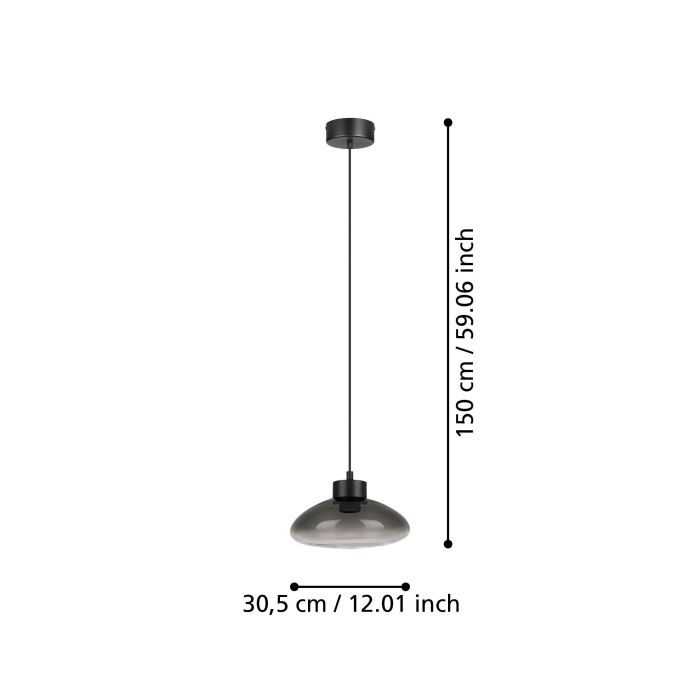 Load image into Gallery viewer, Candeeiro de teto LED preto com vidro preto-transparente SARNARRA EGLO
