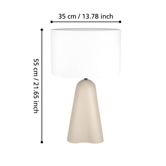 Candeeiro de Mesa em Cerâmica e Tecido Branco TOLLERIC EGLO