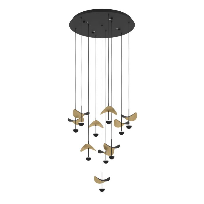 Load image into Gallery viewer, Candeeiro de teto com folhas douradas e LEDs reguláveis DRACERA EGLO
