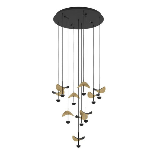 Candeeiro de teto com folhas douradas e LEDs reguláveis DRACERA EGLO