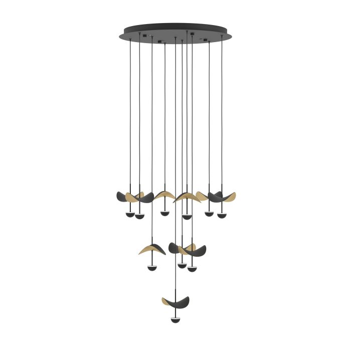 Load image into Gallery viewer, Candeeiro de teto com folhas douradas e LEDs reguláveis DRACERA EGLO

