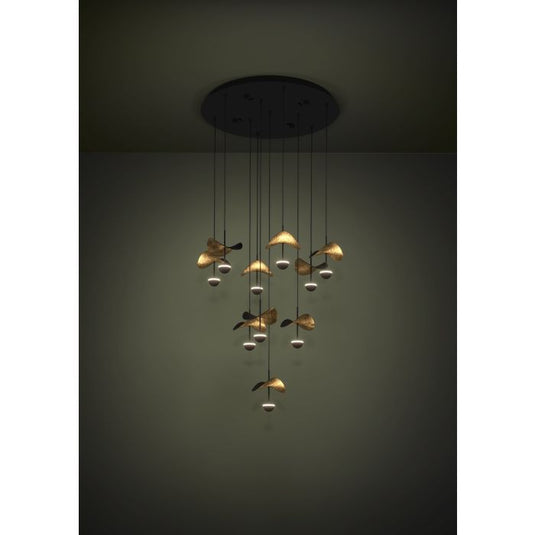 Candeeiro de teto com folhas douradas e LEDs reguláveis DRACERA EGLO