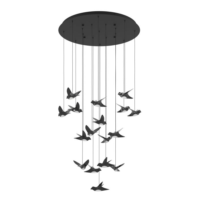 Load image into Gallery viewer, Candeeiro de teto pendente LED com 17 pássaros níquel-nero PARATEBUENO EGLO
