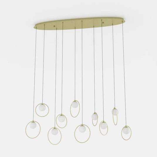 Candeeiro de teto LED com baldaquim em latão e esferas opalas PORTOCOLOM EGLO