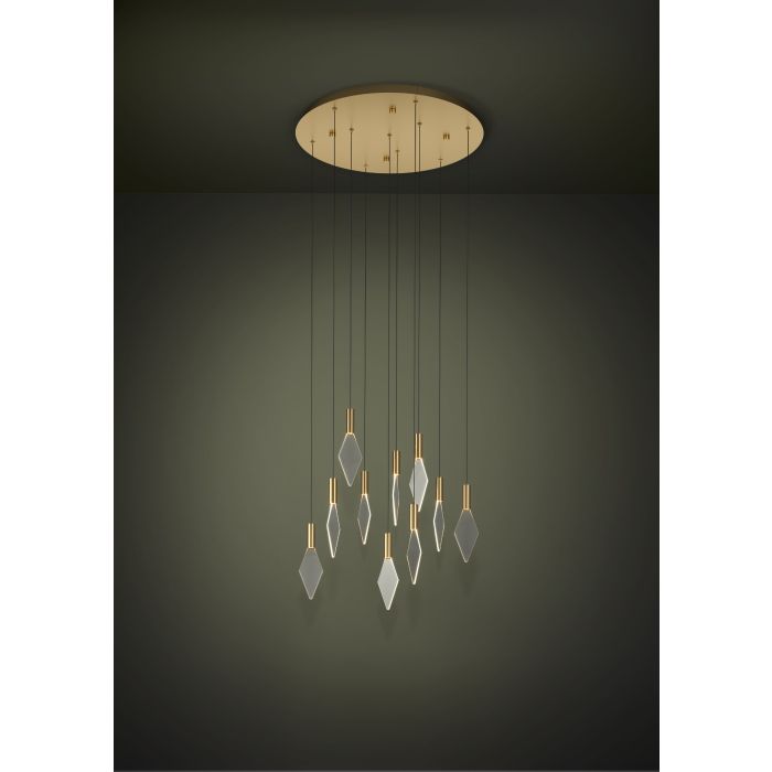 Load image into Gallery viewer, Candeeiro de teto LED com baldaquim em latão e acrílico MIRADOR EGLO
