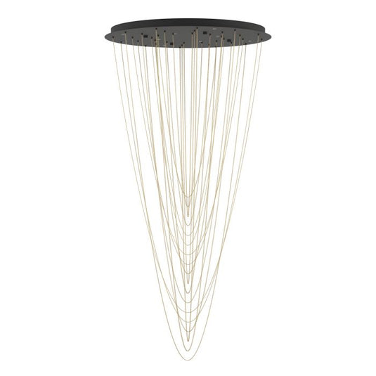 Candeeiro de teto LED com baldaquim preto e correntes douradas TREPUCO EGLO