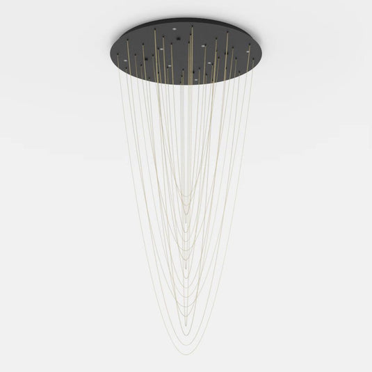 Candeeiro de teto LED com baldaquim preto e correntes douradas TREPUCO EGLO