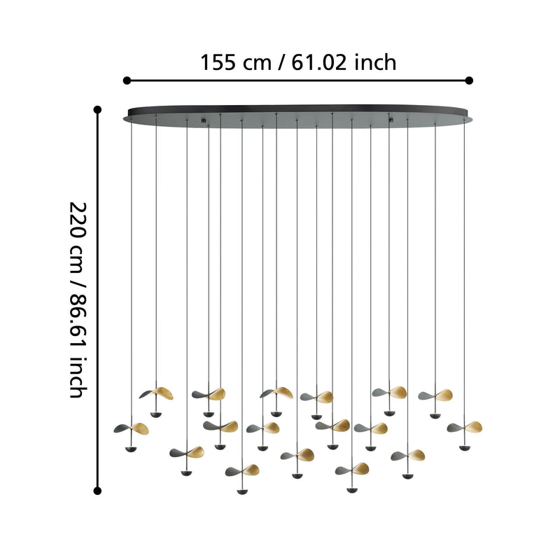 Cargue la imagen en el visor de la galería, Candeeiro de teto luxuoso, Dracera - Eglo
