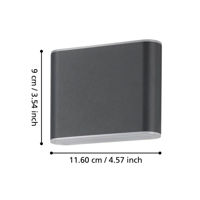 Carregue imagem no visualizador da galeriaAplique de Parede Exterior Antracite com LED e CCT GRUTTI EGLO
